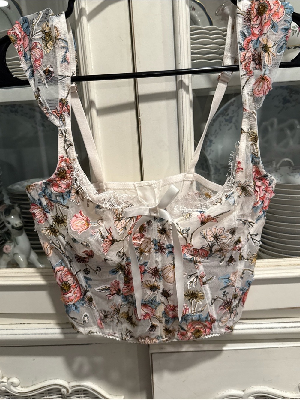 Victoria Secret x For Love and Lemons Floral Bustier Corset Top NWT 34D